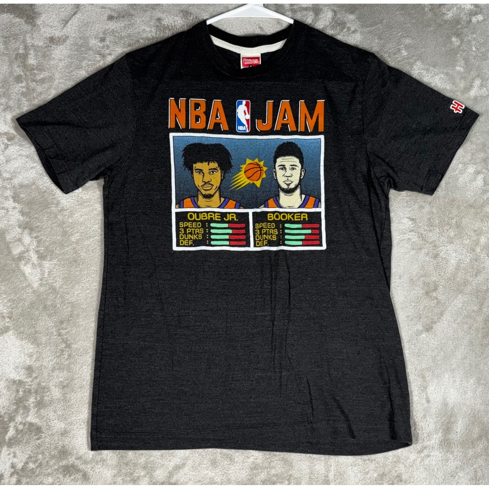 Homage NBA Jam‎ Phoenix Suns T-Shirt Mens S Charcoal Booker Oubre Jr Excellent